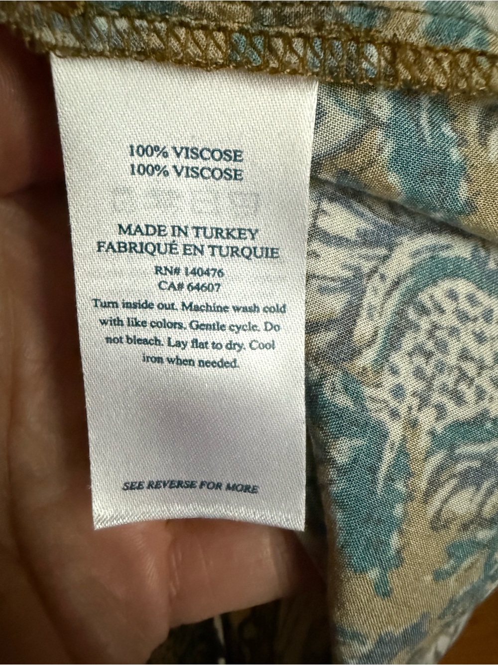 Faherty Mustard and Blue Printed Long-Sleeve Blouse - Picture 3 of 6